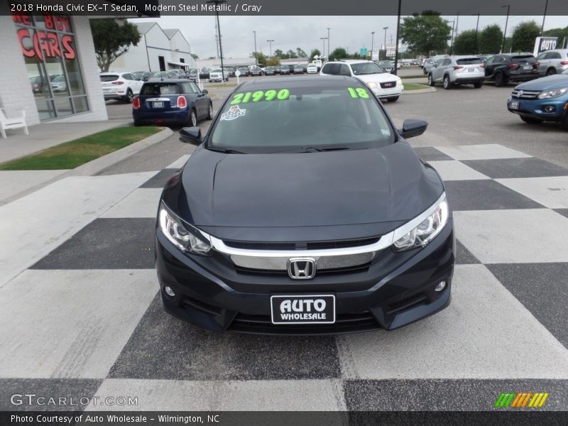 Modern Steel Metallic / Gray 2018 Honda Civic EX-T Sedan