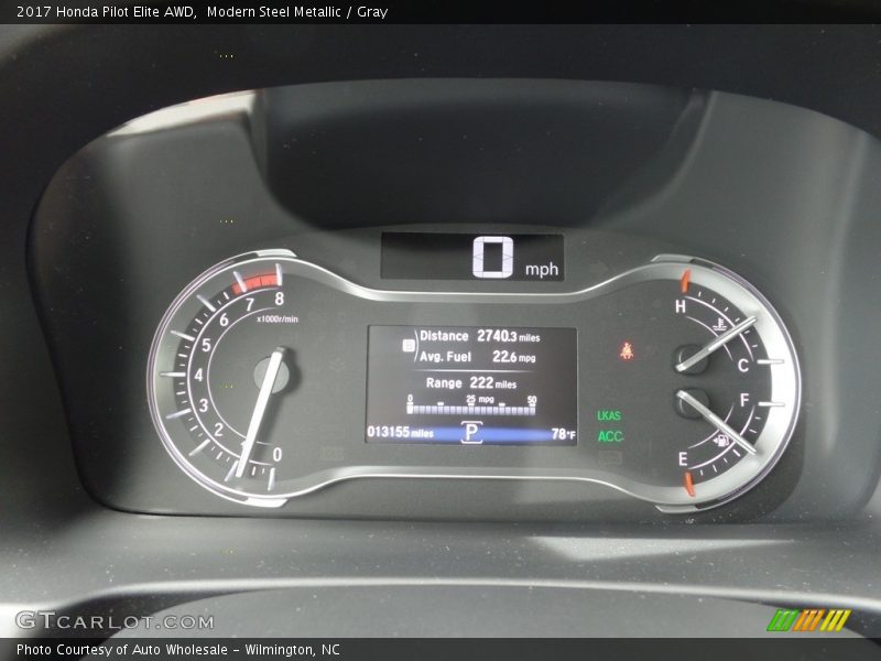 Modern Steel Metallic / Gray 2017 Honda Pilot Elite AWD