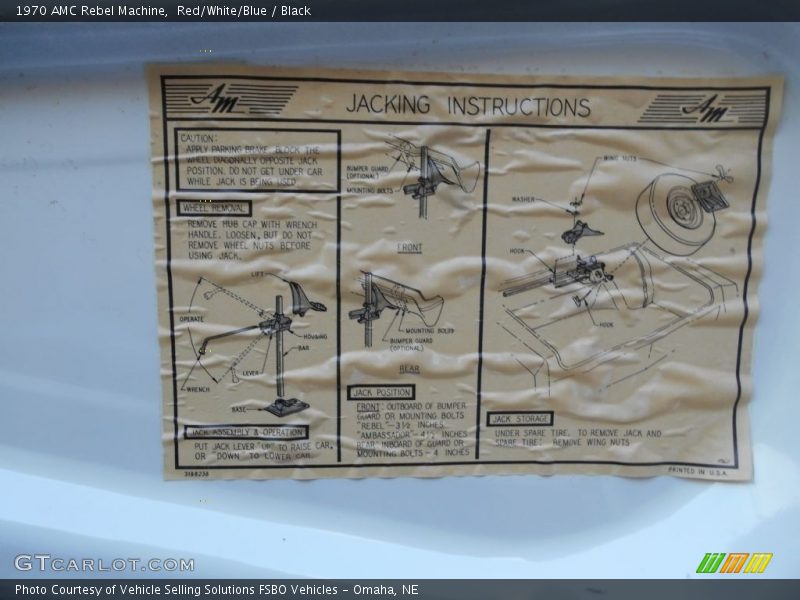 Info Tag of 1970 Rebel Machine