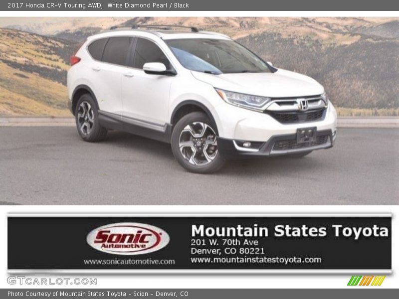 White Diamond Pearl / Black 2017 Honda CR-V Touring AWD