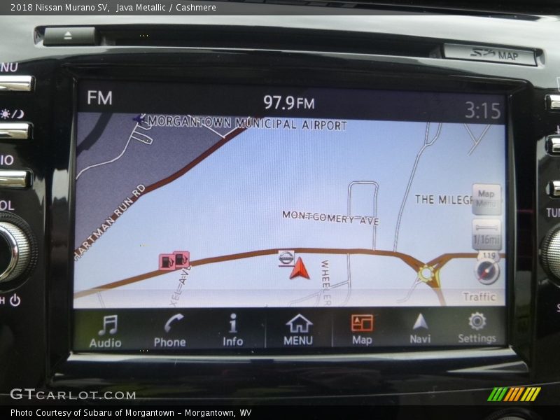 Navigation of 2018 Murano SV