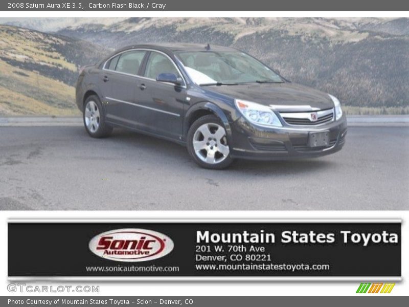 Carbon Flash Black / Gray 2008 Saturn Aura XE 3.5