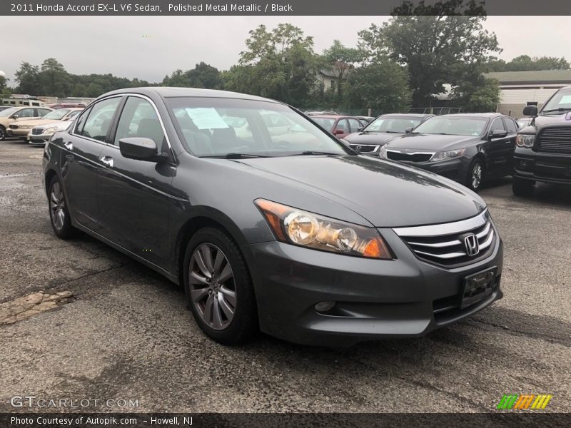 Polished Metal Metallic / Black 2011 Honda Accord EX-L V6 Sedan