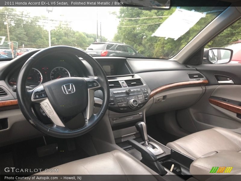 Polished Metal Metallic / Black 2011 Honda Accord EX-L V6 Sedan