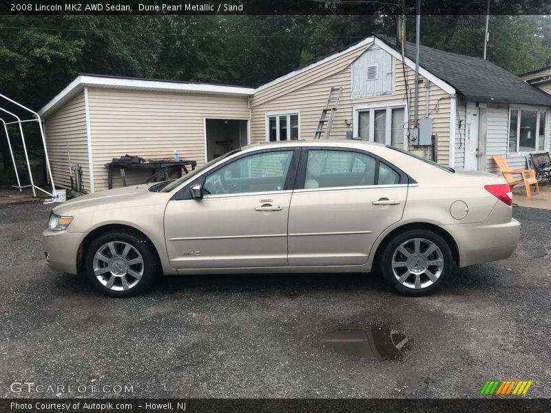 Dune Pearl Metallic / Sand 2008 Lincoln MKZ AWD Sedan