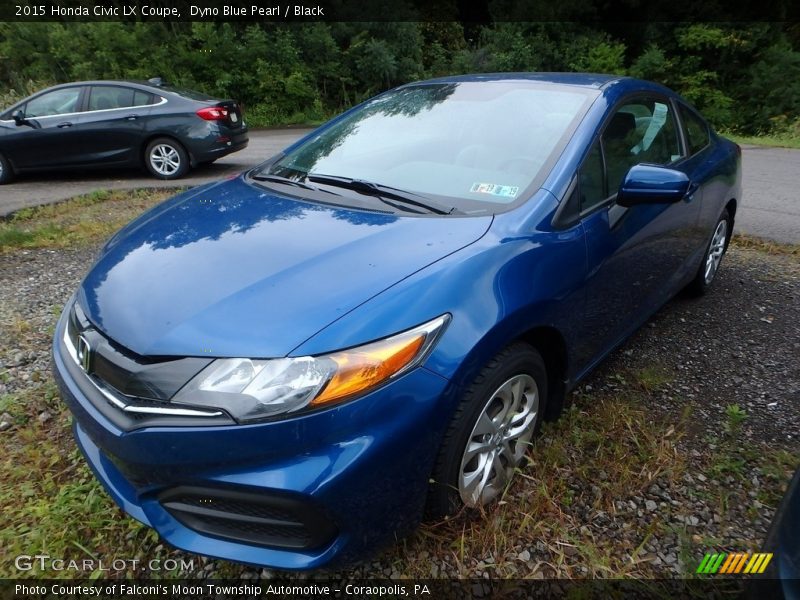 Dyno Blue Pearl / Black 2015 Honda Civic LX Coupe