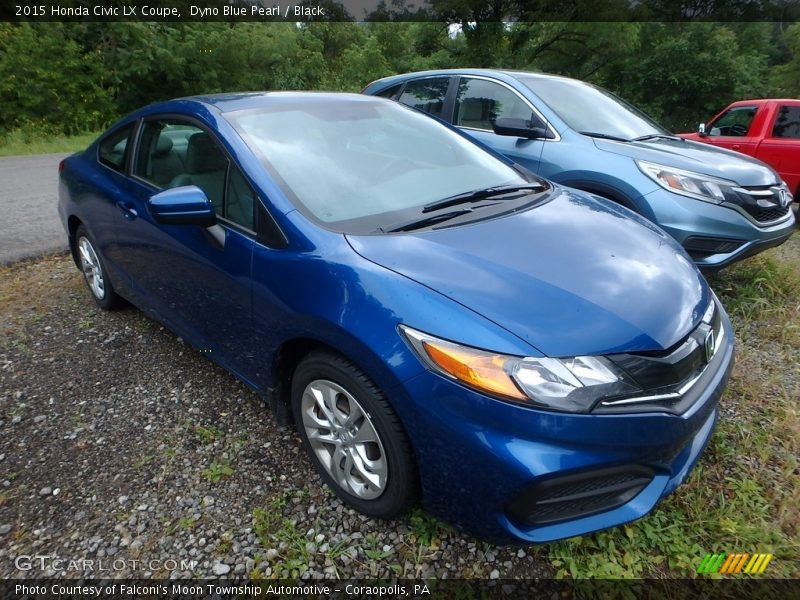 Dyno Blue Pearl / Black 2015 Honda Civic LX Coupe