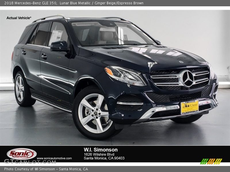 Lunar Blue Metallic / Ginger Beige/Espresso Brown 2018 Mercedes-Benz GLE 350