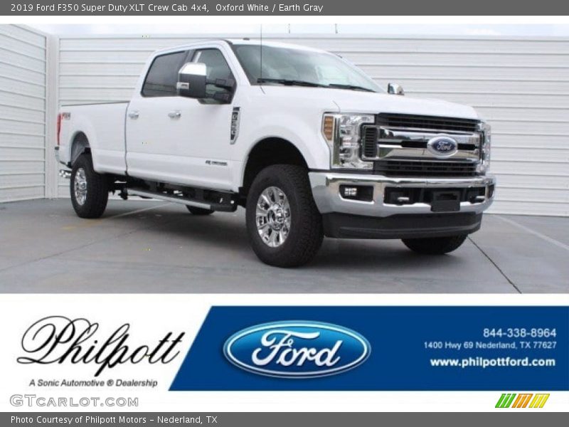 Oxford White / Earth Gray 2019 Ford F350 Super Duty XLT Crew Cab 4x4