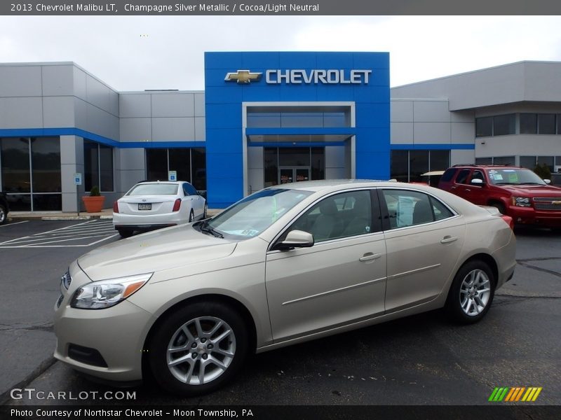 Champagne Silver Metallic / Cocoa/Light Neutral 2013 Chevrolet Malibu LT
