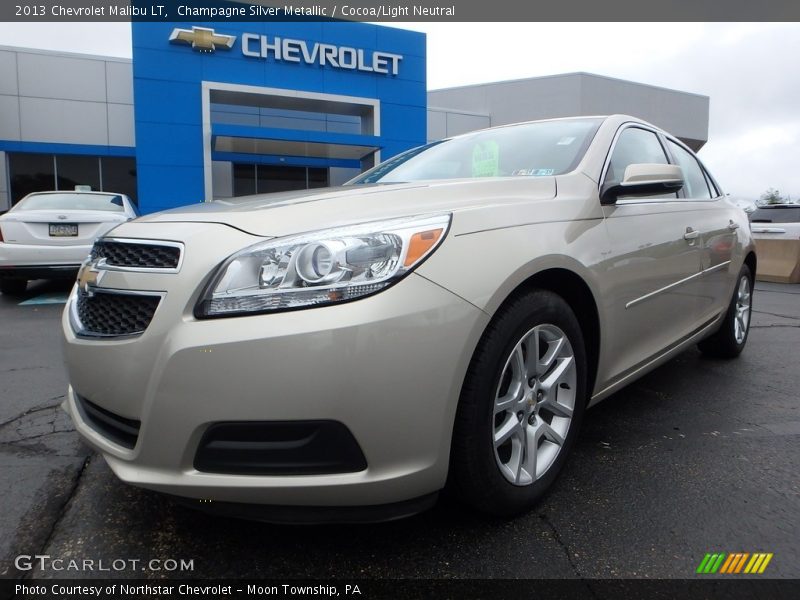 Champagne Silver Metallic / Cocoa/Light Neutral 2013 Chevrolet Malibu LT