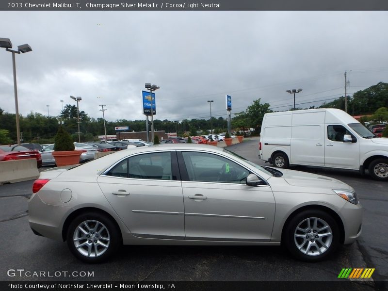Champagne Silver Metallic / Cocoa/Light Neutral 2013 Chevrolet Malibu LT