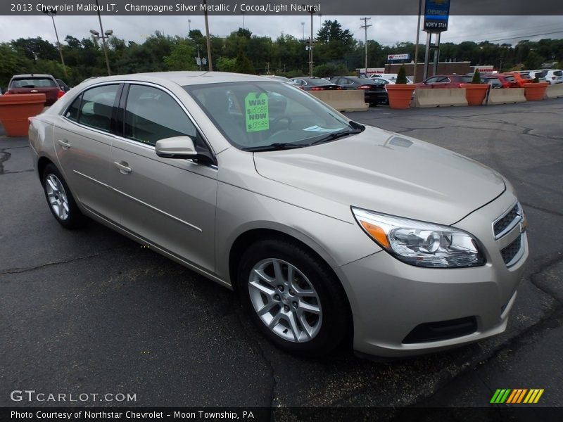 Champagne Silver Metallic / Cocoa/Light Neutral 2013 Chevrolet Malibu LT