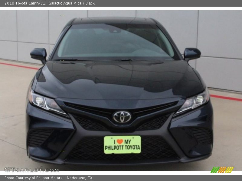 Galactic Aqua Mica / Black 2018 Toyota Camry SE