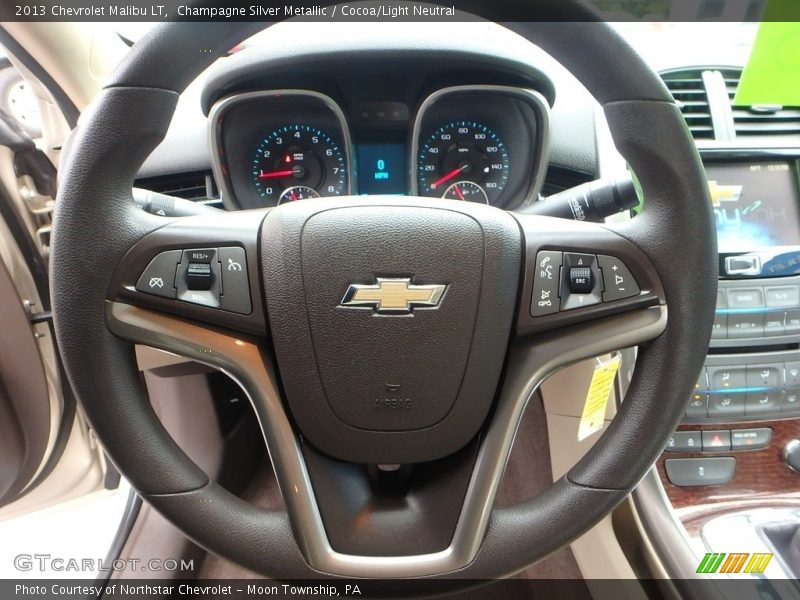 Champagne Silver Metallic / Cocoa/Light Neutral 2013 Chevrolet Malibu LT