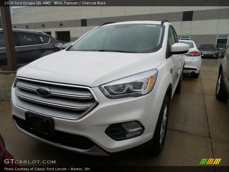 White Platinum / Charcoal Black 2018 Ford Escape SEL 4WD