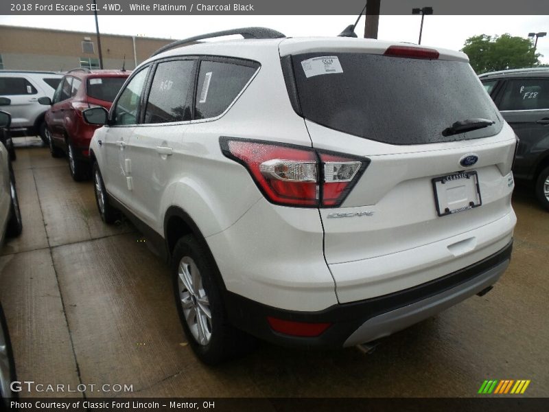 White Platinum / Charcoal Black 2018 Ford Escape SEL 4WD