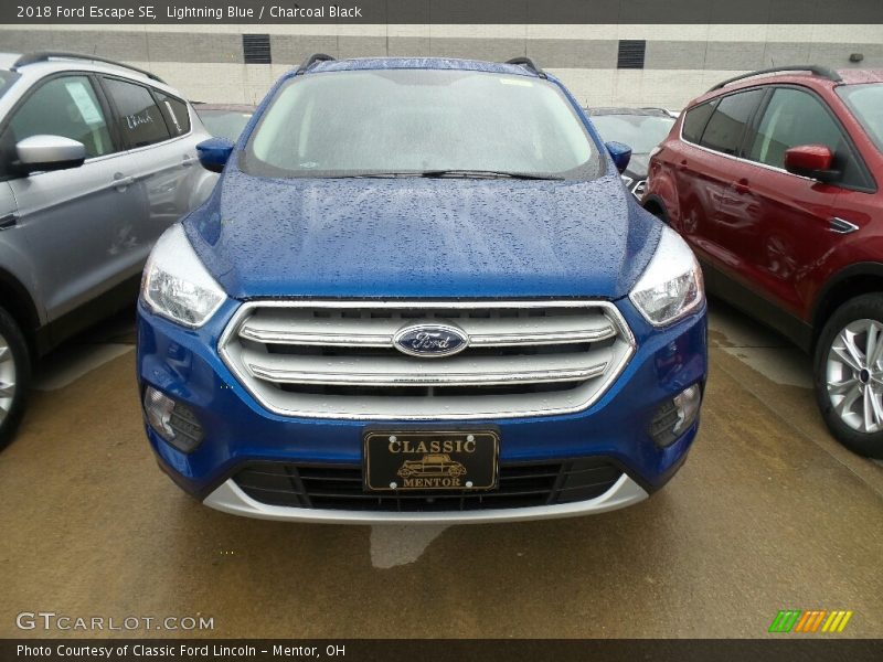 Lightning Blue / Charcoal Black 2018 Ford Escape SE