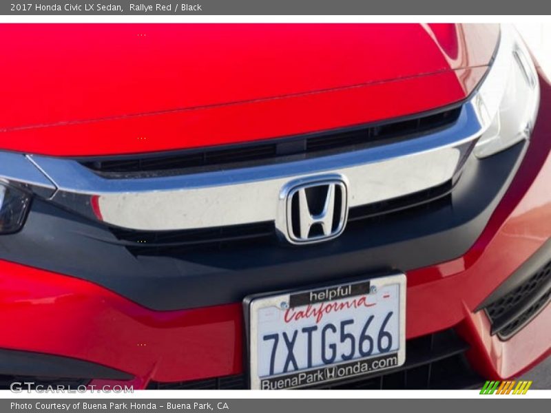 Rallye Red / Black 2017 Honda Civic LX Sedan