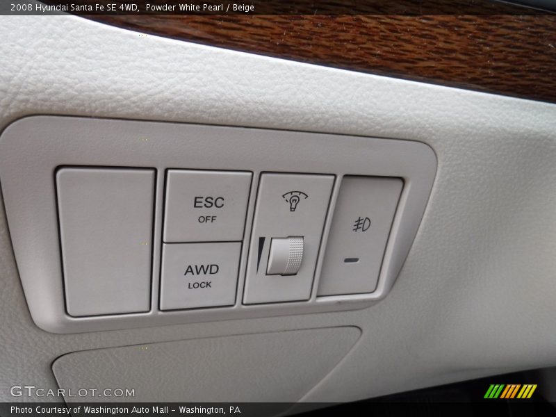 Powder White Pearl / Beige 2008 Hyundai Santa Fe SE 4WD