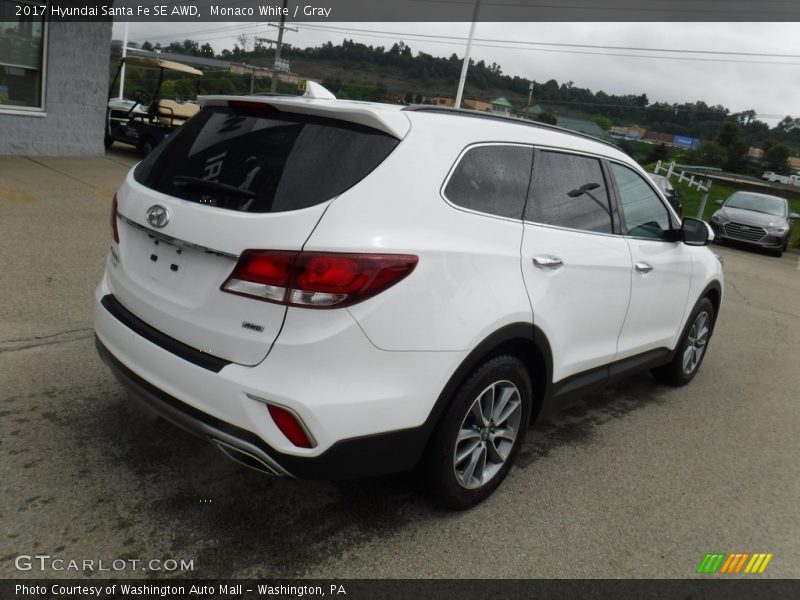Monaco White / Gray 2017 Hyundai Santa Fe SE AWD