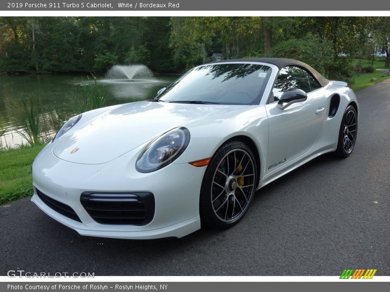 White / Bordeaux Red 2019 Porsche 911 Turbo S Cabriolet