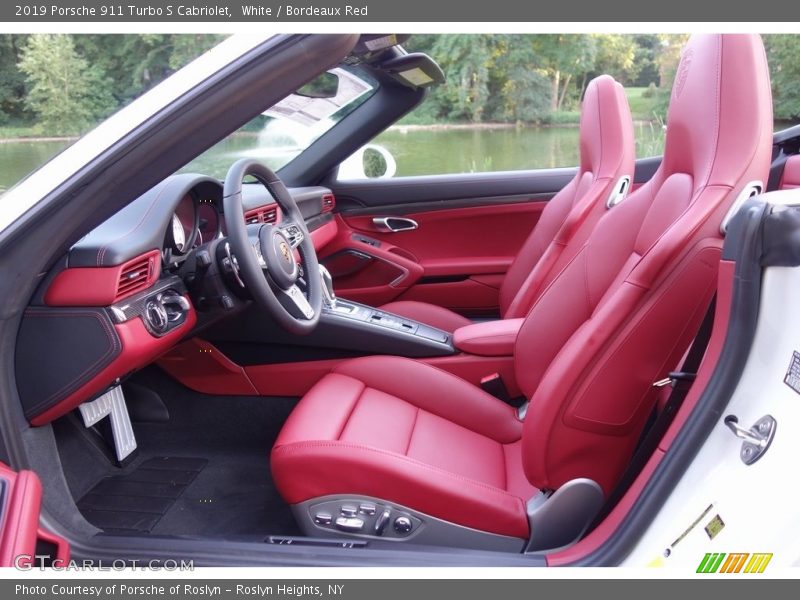 White / Bordeaux Red 2019 Porsche 911 Turbo S Cabriolet