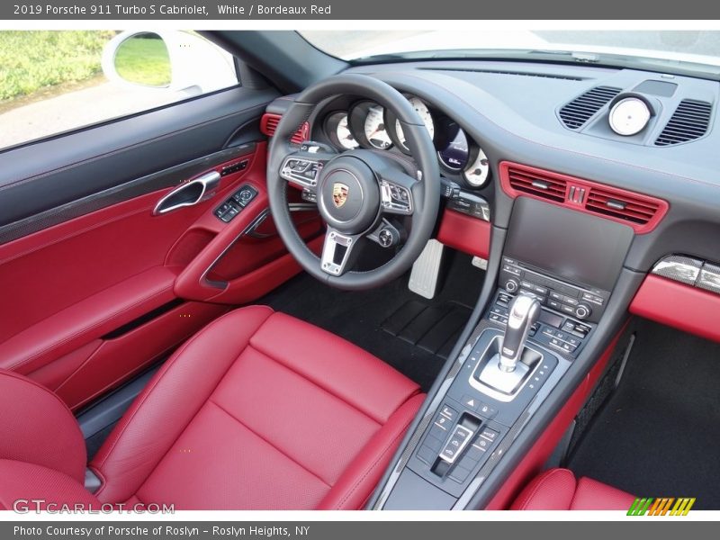 White / Bordeaux Red 2019 Porsche 911 Turbo S Cabriolet