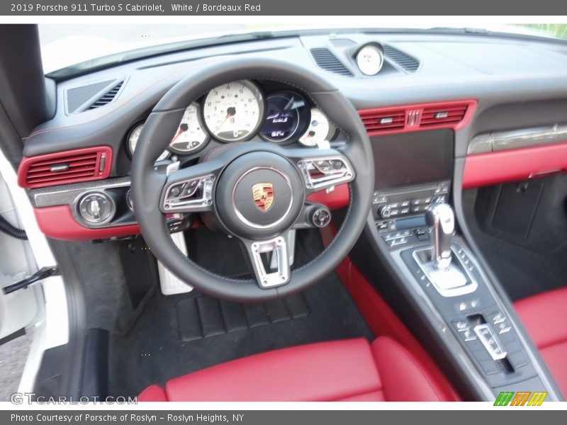 White / Bordeaux Red 2019 Porsche 911 Turbo S Cabriolet