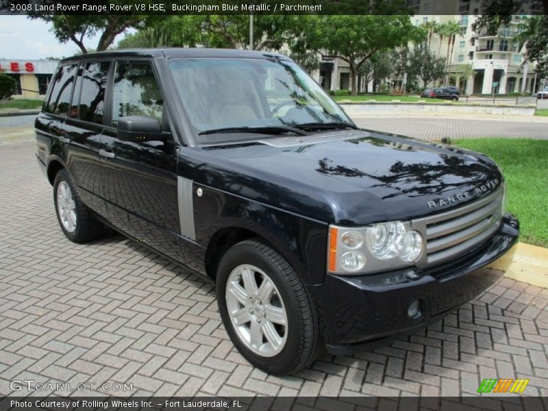 Buckingham Blue Metallic / Parchment 2008 Land Rover Range Rover V8 HSE