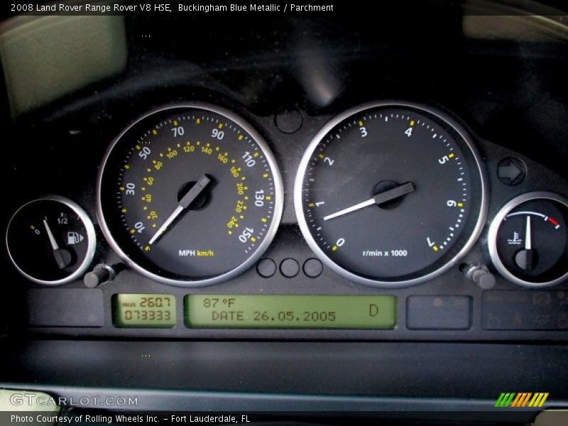 Buckingham Blue Metallic / Parchment 2008 Land Rover Range Rover V8 HSE