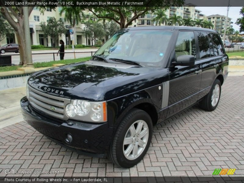 Buckingham Blue Metallic / Parchment 2008 Land Rover Range Rover V8 HSE