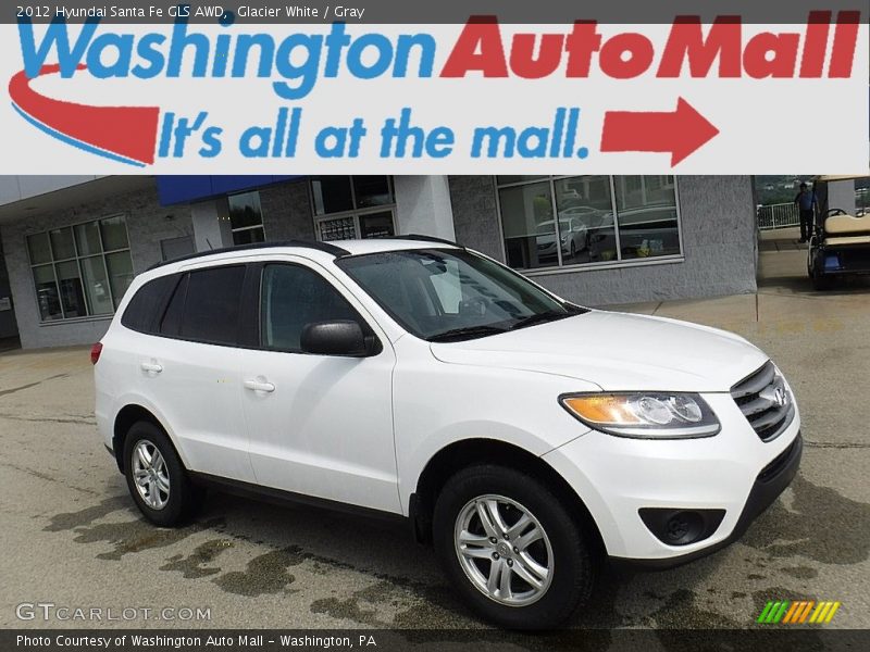 Glacier White / Gray 2012 Hyundai Santa Fe GLS AWD