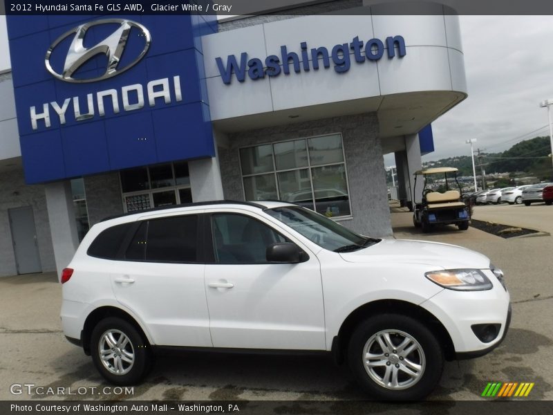 Glacier White / Gray 2012 Hyundai Santa Fe GLS AWD