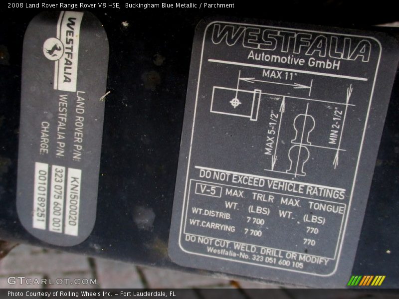 Buckingham Blue Metallic / Parchment 2008 Land Rover Range Rover V8 HSE