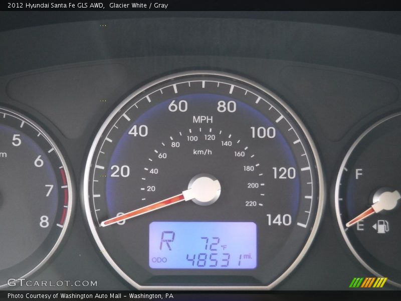 Glacier White / Gray 2012 Hyundai Santa Fe GLS AWD