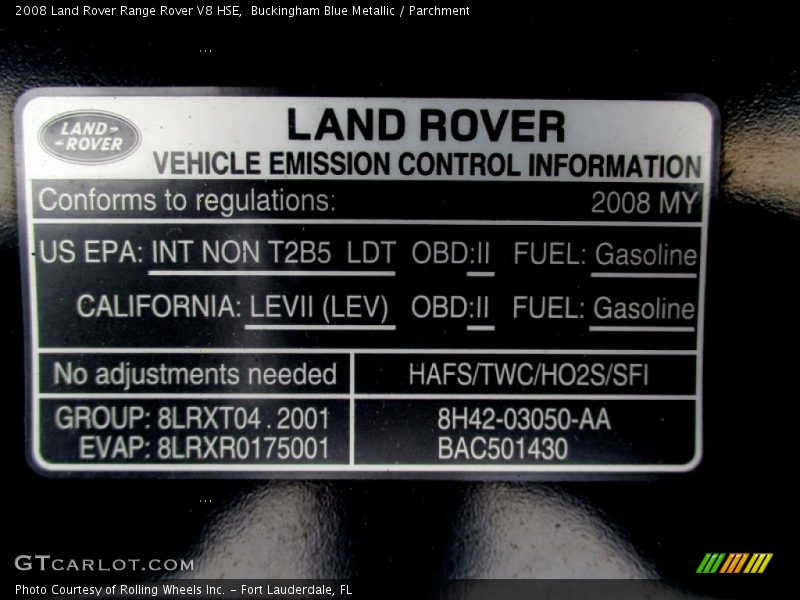 Buckingham Blue Metallic / Parchment 2008 Land Rover Range Rover V8 HSE