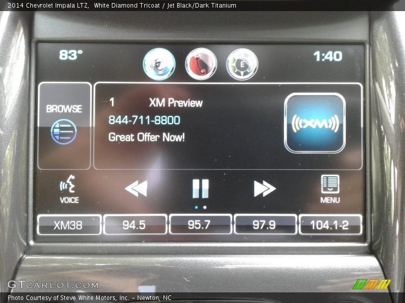 White Diamond Tricoat / Jet Black/Dark Titanium 2014 Chevrolet Impala LTZ