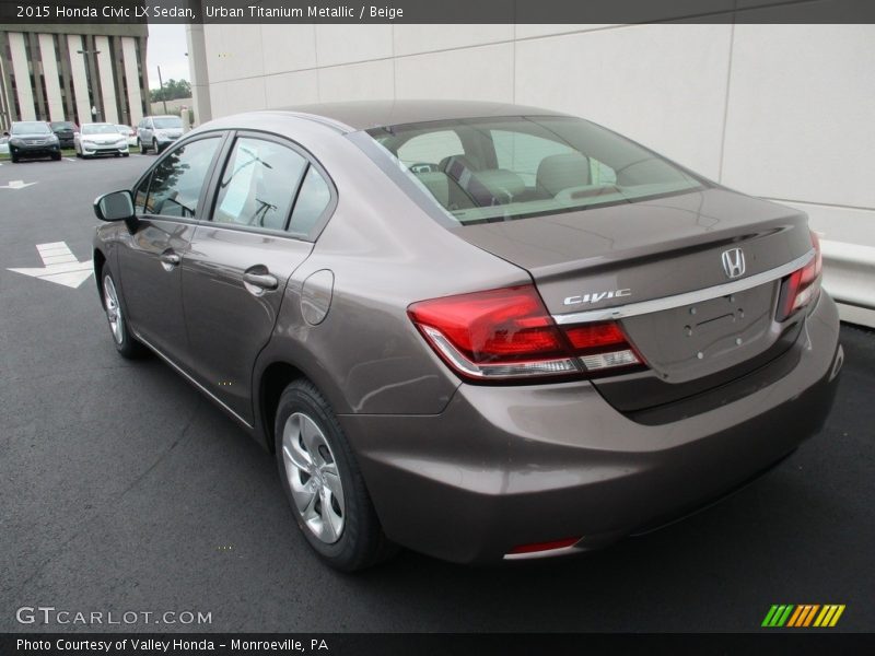 Urban Titanium Metallic / Beige 2015 Honda Civic LX Sedan