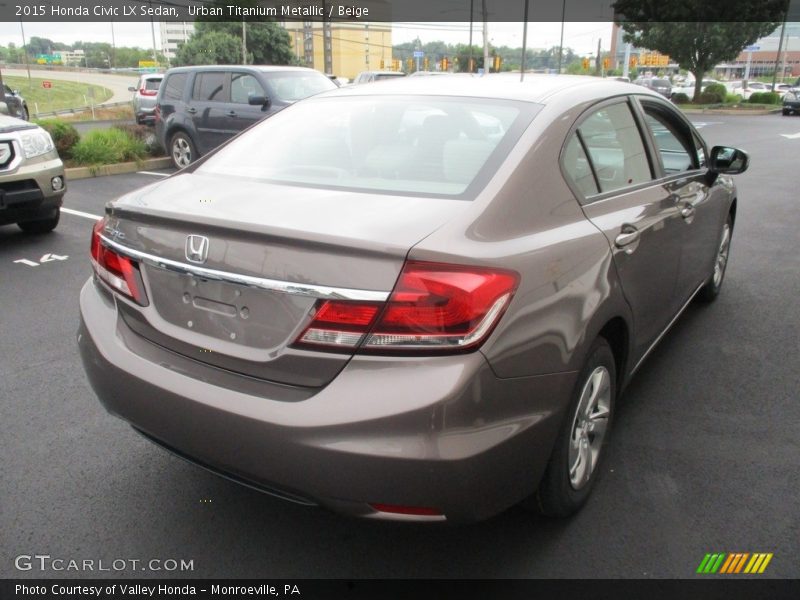 Urban Titanium Metallic / Beige 2015 Honda Civic LX Sedan