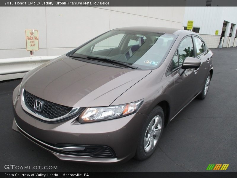 Urban Titanium Metallic / Beige 2015 Honda Civic LX Sedan