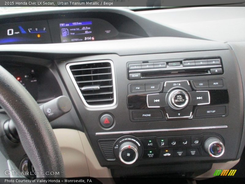 Urban Titanium Metallic / Beige 2015 Honda Civic LX Sedan