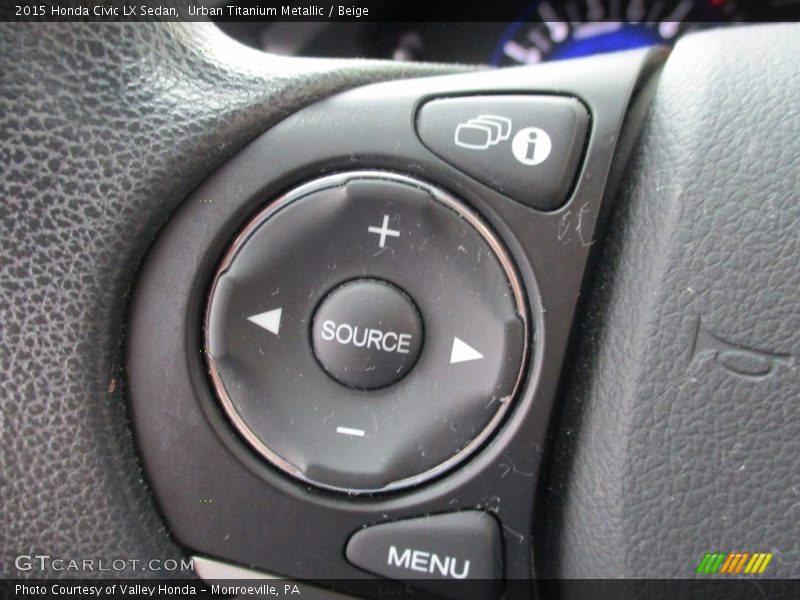 Urban Titanium Metallic / Beige 2015 Honda Civic LX Sedan