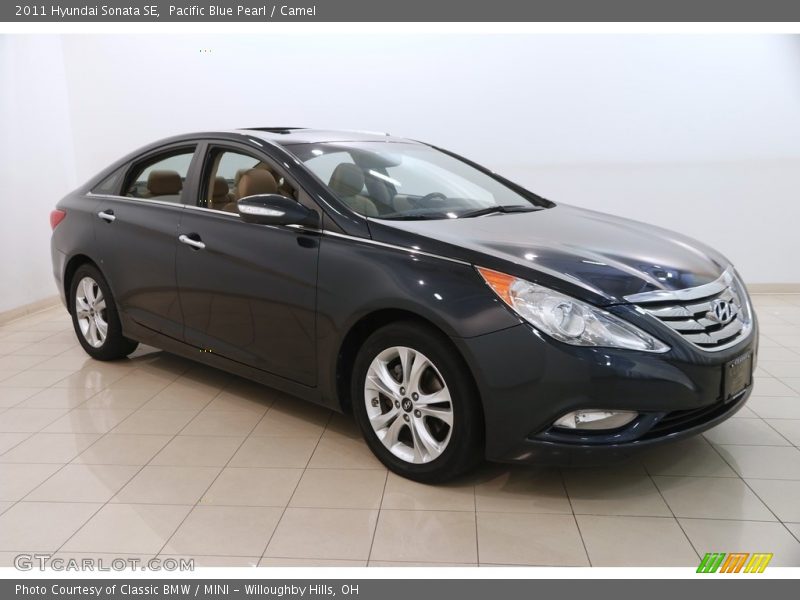 Pacific Blue Pearl / Camel 2011 Hyundai Sonata SE