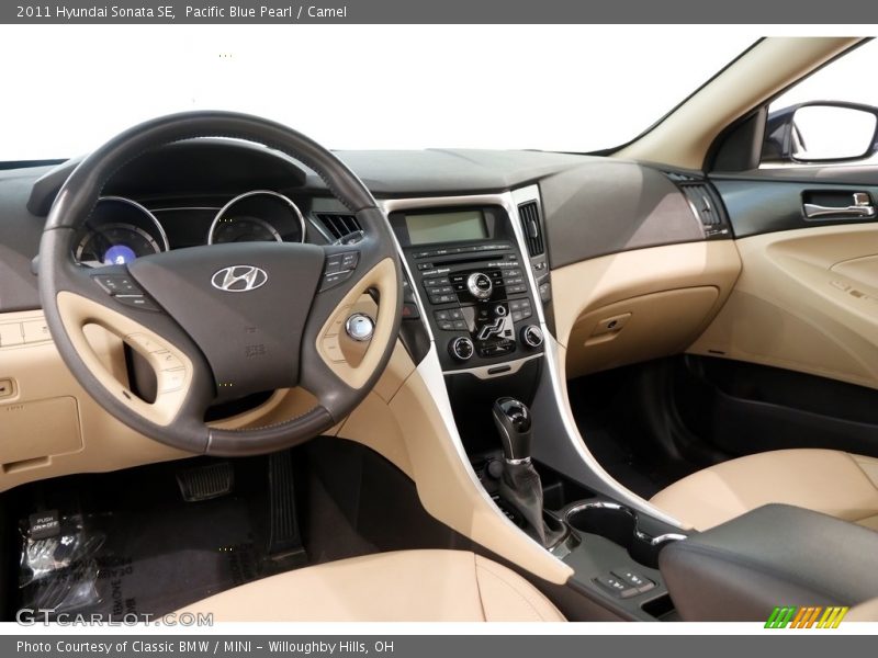 Pacific Blue Pearl / Camel 2011 Hyundai Sonata SE