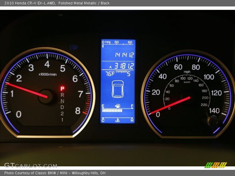 Polished Metal Metallic / Black 2010 Honda CR-V EX-L AWD