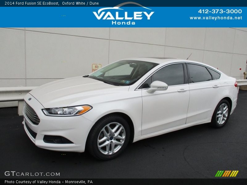 Oxford White / Dune 2014 Ford Fusion SE EcoBoost
