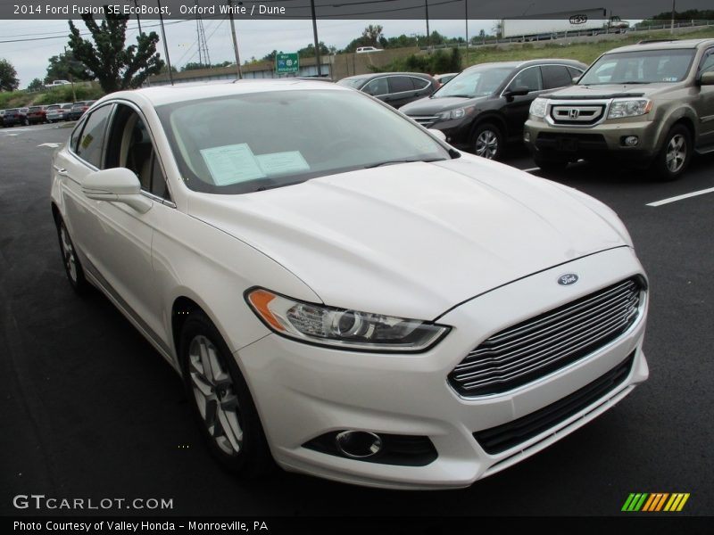 Oxford White / Dune 2014 Ford Fusion SE EcoBoost