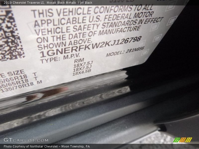 Mosaic Black Metallic / Jet Black 2019 Chevrolet Traverse LS