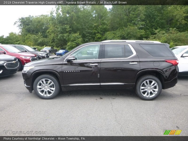 Havana Brown Metallic / Jet Black/Loft Brown 2019 Chevrolet Traverse High Country AWD